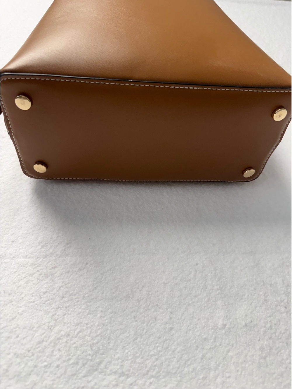 Brown Faux Leather Shoulder Bag with Adjustable Strap and Interior Pouch - New - Picture 4 of 6